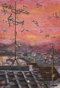 夕焼け小焼けの雀たち