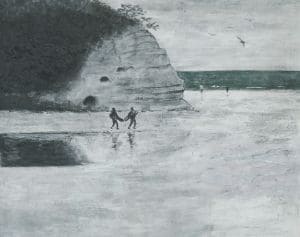 追想いわき豊間の海辺 洞穴の見える風景